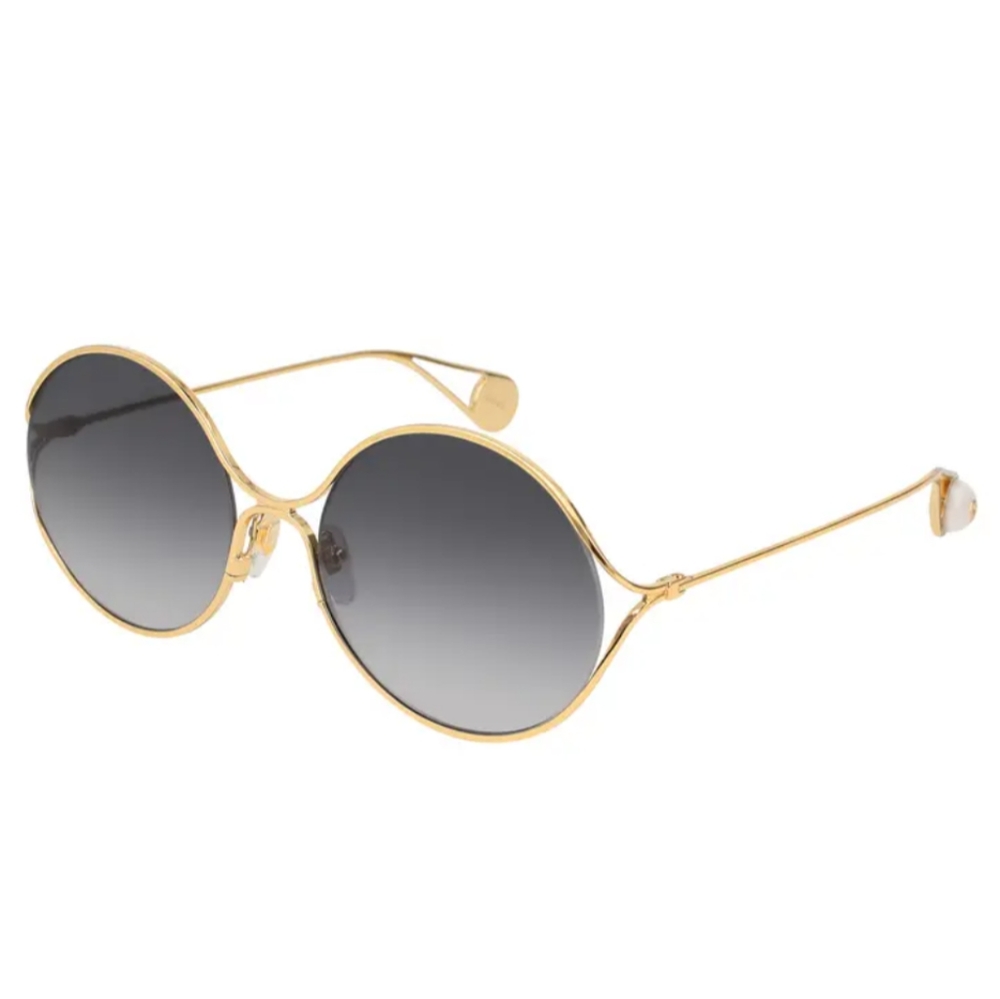 GUCCI Gold/Grey Gradient Round Sunglasses